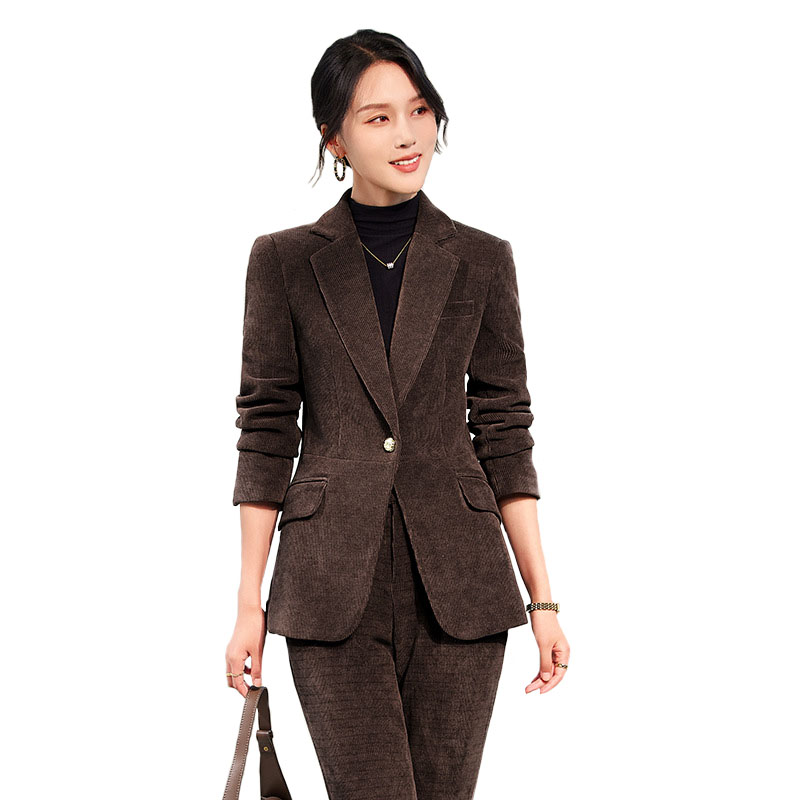 Women'S Green Formal Wear - 2024 autunno nuovo velluto a coste