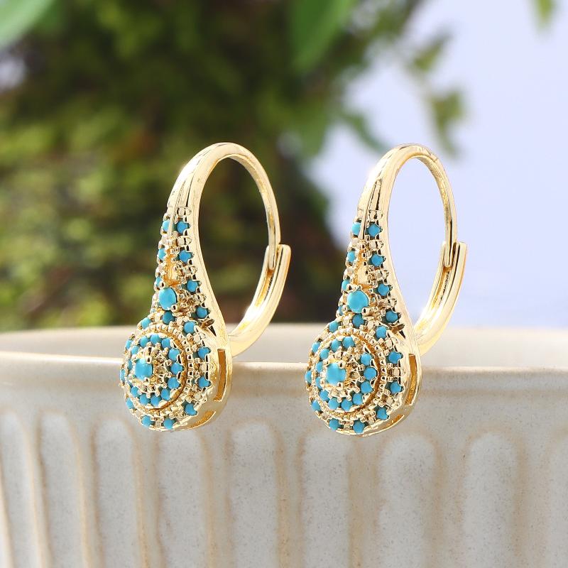Women Formal Wear Ethnic - Orecchini Etnici Creativi in Turchese, Eleganti