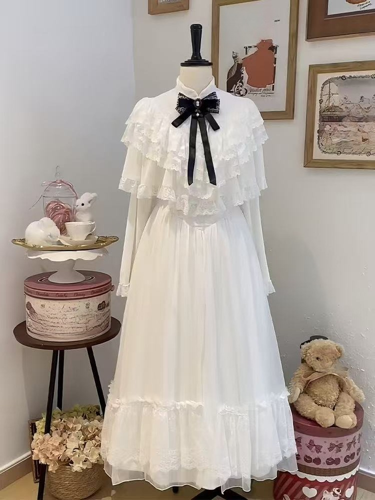 Woman Formal Wear - Abito giapponese in pizzo con fiocco