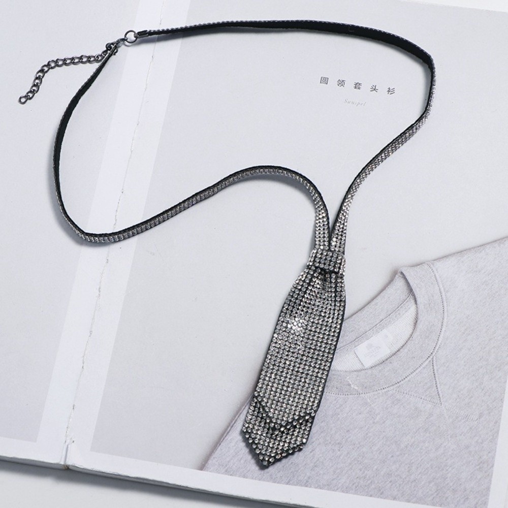 Women'S Formal Wear Accessories - Cravatta Regolabile Lucida con Strass, Papillon