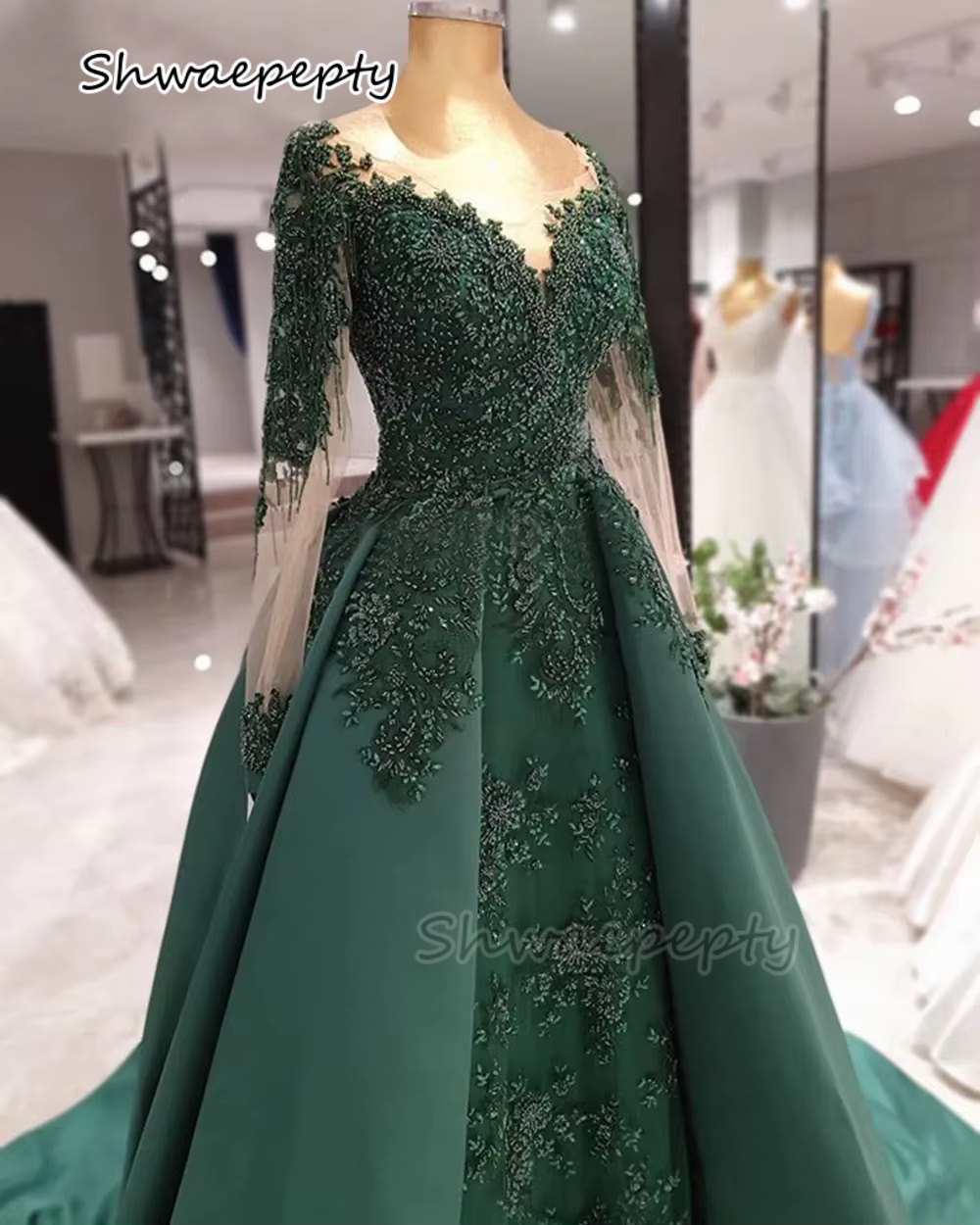 Women Formal Wear Dubai - Elegante abito da sera verde cacciatore