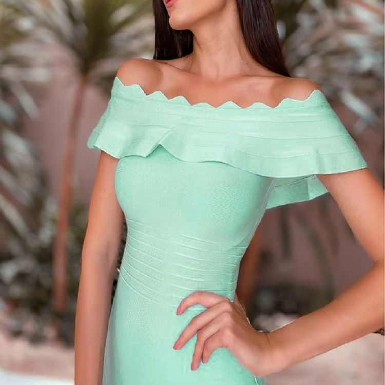 Women'S Green Formal Wear - HQBORY Abito lungo estivo da donna