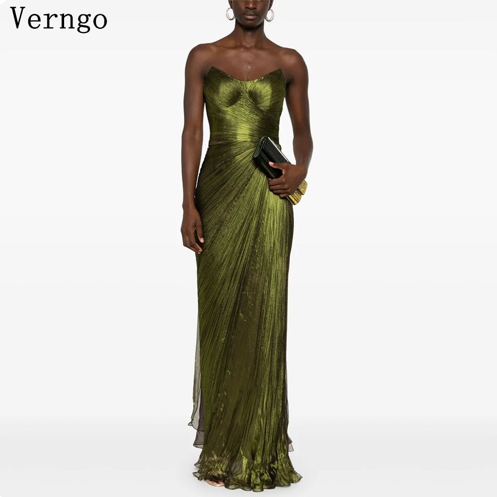 Women'S Green Formal Wear - Verngo Abito da sera lucido in