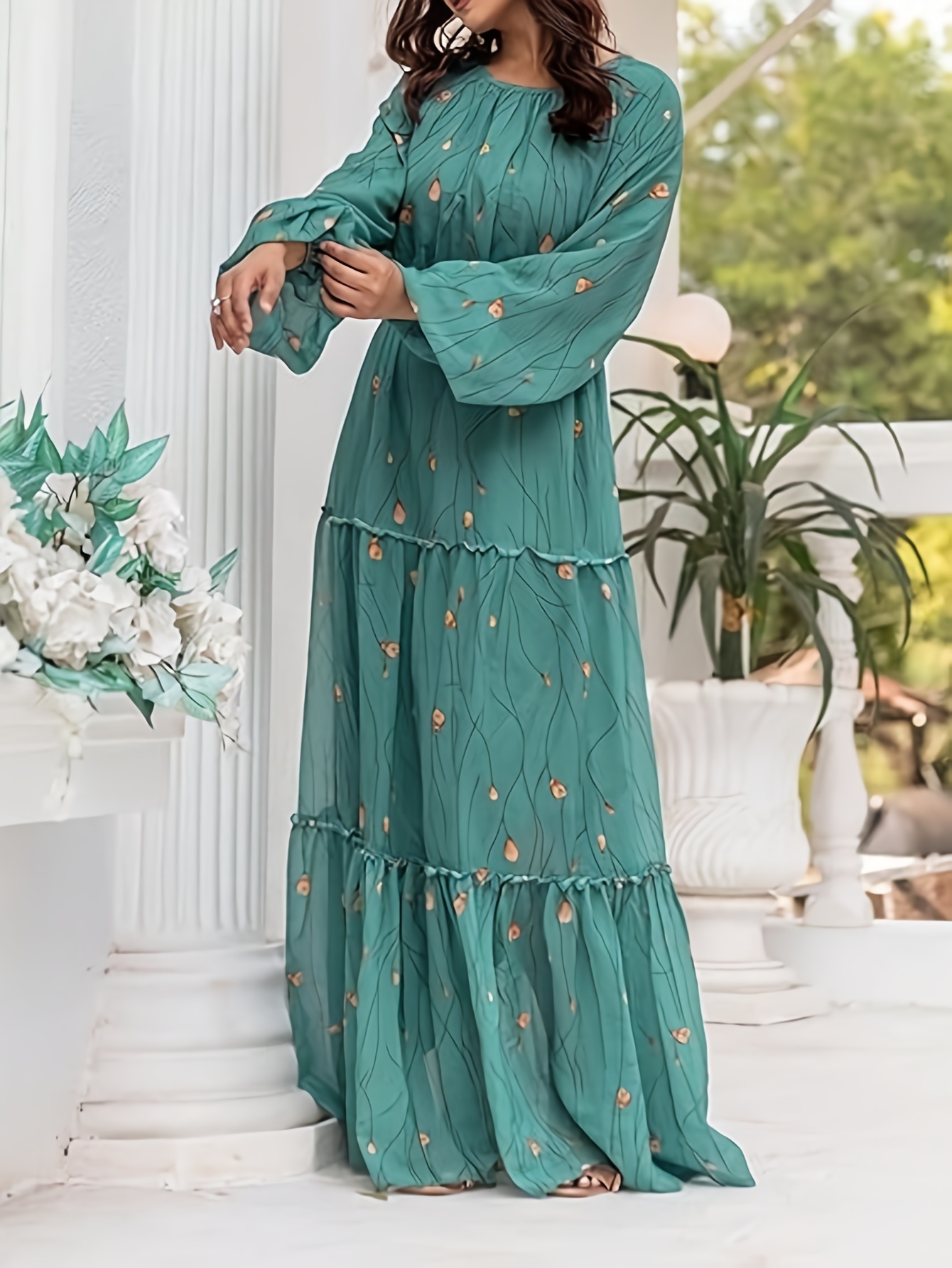 Elegante Abito Lungo Floreale  - Women'S Green Formal Wear recensione e prezzo