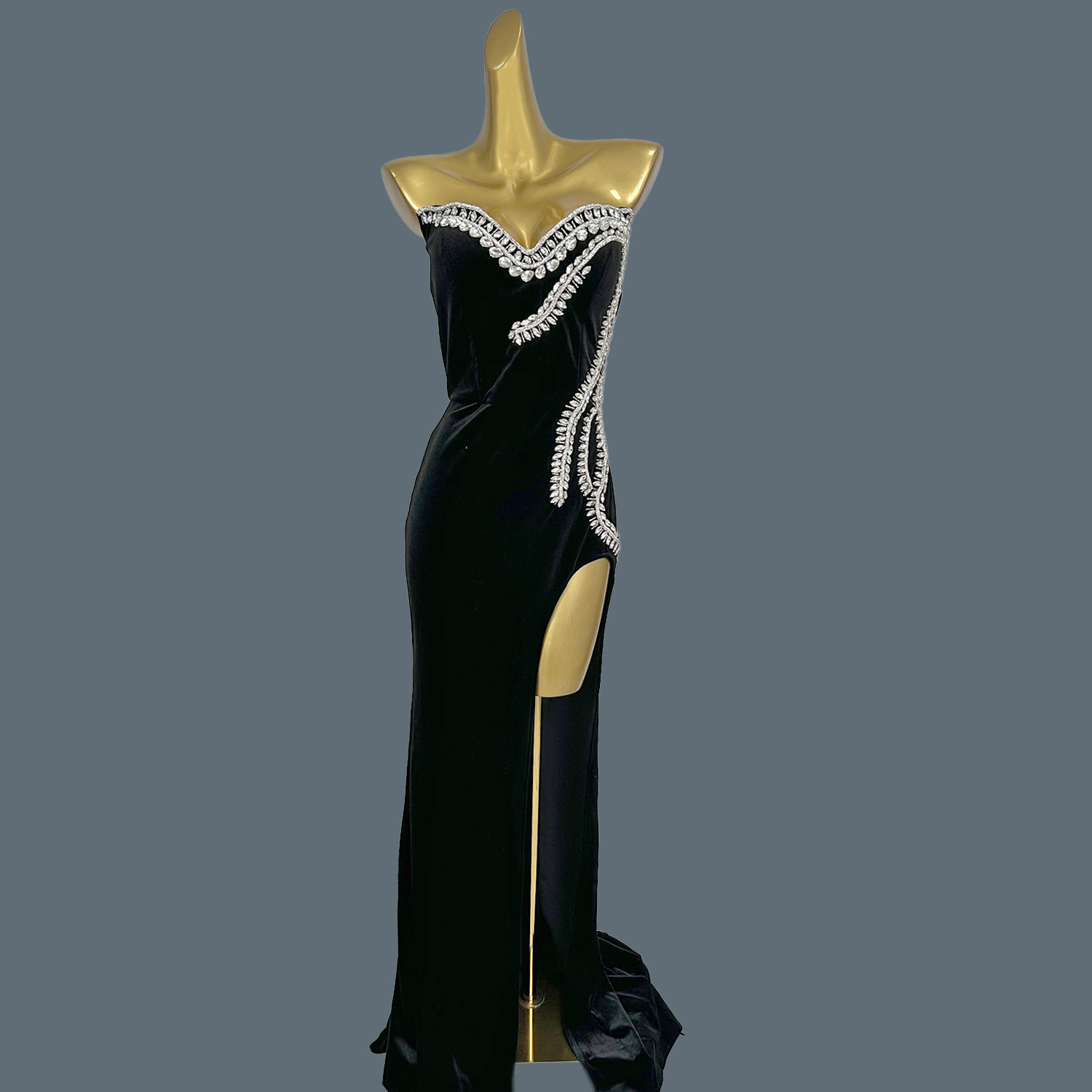 Abito Lungo in Velluto Nero, V - Women Formal Wear Photoshoot recensione e prezzo