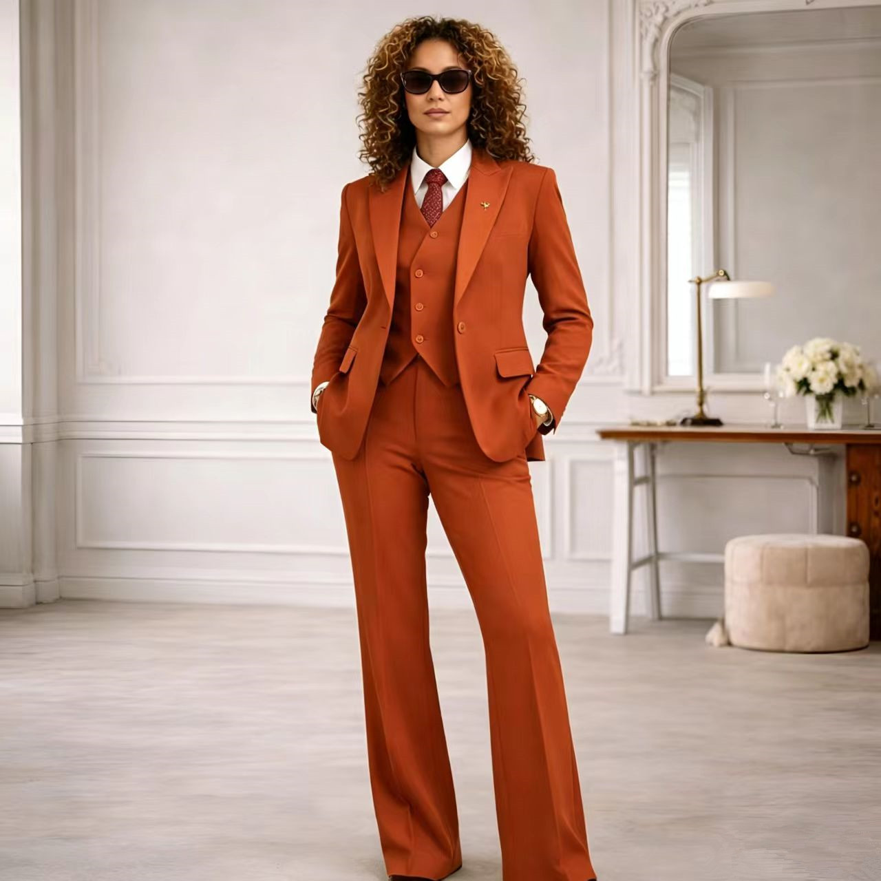 Completo da Donna Rust 3 Pezzi - Women Formal Wear Vest recensione e prezzo